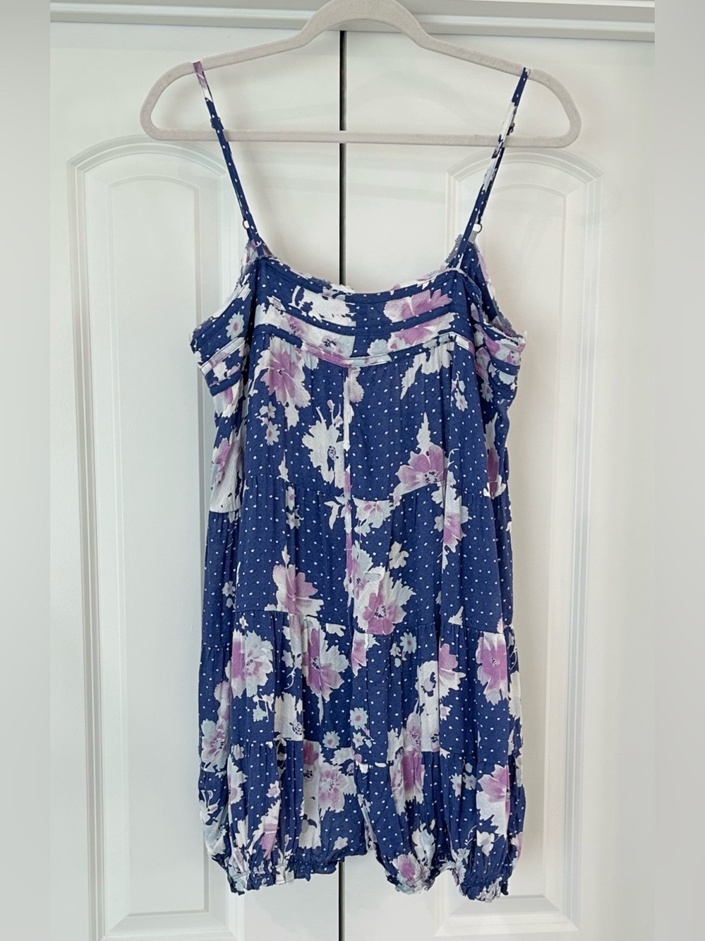 Free People Printed Crush & Blush Playsuit - Deep Sea Combo - Picture 5 of 9